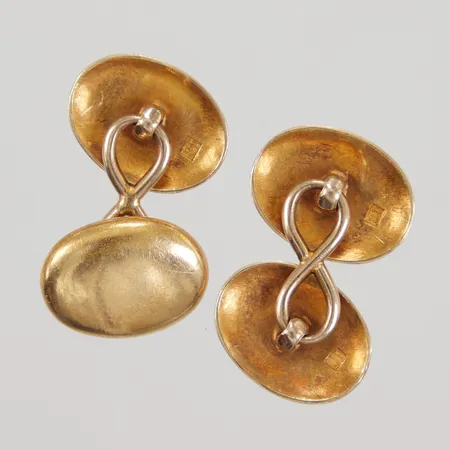 Ett par skjortknappar/ manschettknappar, 12x18mm, 18K Vikt: 16,4 g