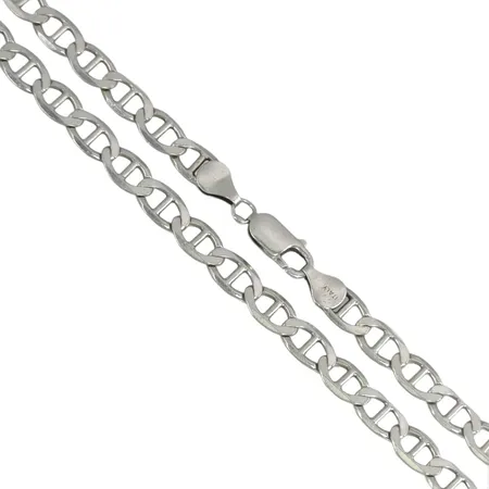 Halskedja herrmodell Marinerlänk silver 925/1000, längd 61,5 cm, bredd 6,2 mm, oidentifierad tillverkarstämpel, Italy Vikt: 25,2 g