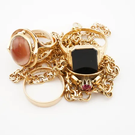 Diverse guld, 18k Vikt: 31,9 g