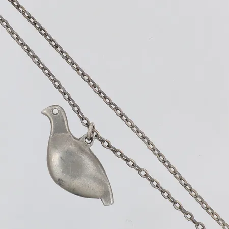 Collier fågel längd 66cm bredd 2,3mm, hänge längd 33mm, tenn