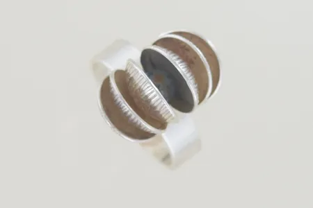 Ring Kupittaan Kulta med mossagat justerbar bredd 20 mm, silver  Vikt: 9,5 g