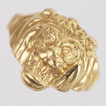 Klackring lejon stl:17¼ bredd 2,3-15,5mm skev, 18K Vikt: 2,6 g