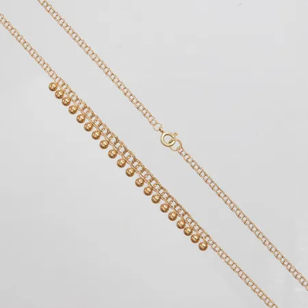 Collier Bismark doserad med kläppar, längd: 42,7cm, bredd: 2,7-7,7mm, finska stämplar, 14K Vikt: 5,2 g