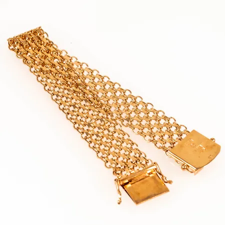 Armband X-länk längd 18,5cm bredd 15mm, 18K 21,1g. 