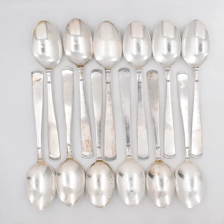 12 Bordsskedar modell Rosenholm längd 18cm silver 830/1000 Vikt: 445,3 g