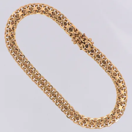 Armband X-länk längd 20cm bredd 6,3mm Svenska Guldvaruaktiebolaget T Be 1963, 18K Vikt: 15,1 g