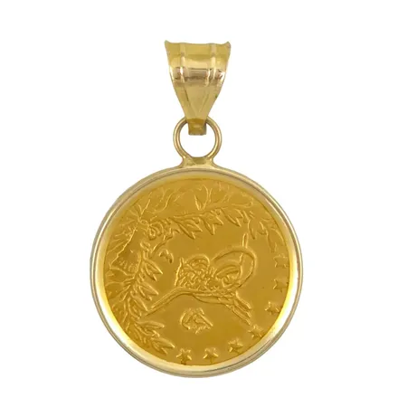 Hänge med mynt, 14-21 guld, Ø18mm,  Vikt: 3,5 g