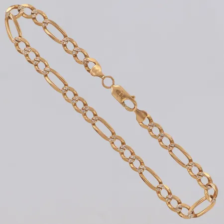 Armband, Figaro längd 20cm bredd 4,8mm, 18K Vikt: 8,4 g