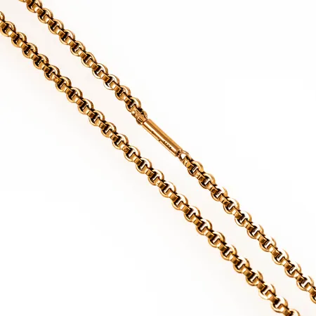 Kedja typ av rund Ankarlänk längd 46cm bredd 4,2mm, låset håller 14K, länk 18K 16,4g.