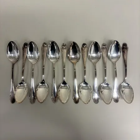 12 matskedar, längd 18,5cm, Haga, 830/1000 silver Vikt: 475,5 g