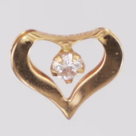 Hänge hjärta vit sten längd 9,7mm bredd 10mm, GHA 18K Vikt: 0,4 g