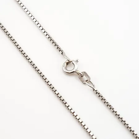 Halskedja, venezia, vitguld, 50cm, bredd 1mm, 14k Vikt: 4,1 g