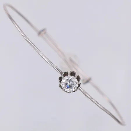 Armring justerbar vit sten ca 65-80mm x 55mm, silver 830/1000 Vikt: 3,5 g