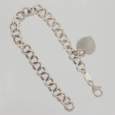 Armband rundad Ankar med berlock 18,5cm bredd 8,2mm, ihålig, Guldfynd, ojämnheter, bucklor, 925/1000 silver, Vikt: 9,6 g