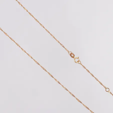 Kedja Singapore längd 45cm bredd 0,5mm, GHA 18K Vikt: 1,3 g