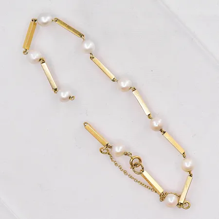 Armband med pärlor Ø 5,7mm trasig länk längd 20cm 18K Vikt: 6,1 g
