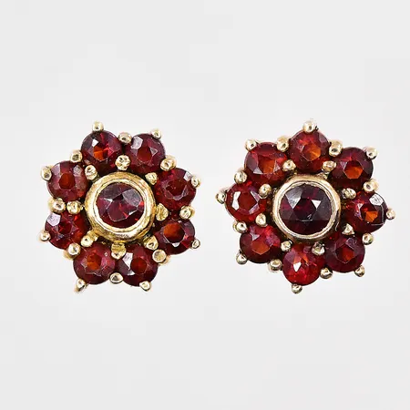 Örhängen granater Ø 9,3mm GFAB förgyllt silver 925/1000 Vikt: 2,2 g