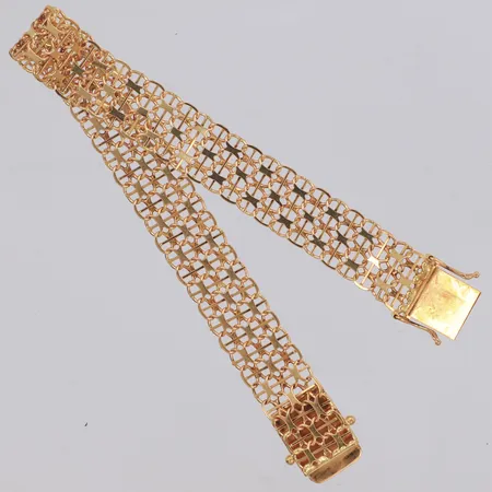 Armband X-länk, 19cm, bredd 11,5mm, 18K Vikt: 14 g