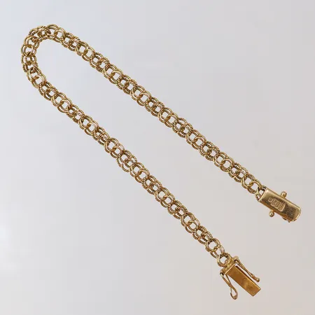 Armband Bismarck variant 19cm bredd 4mm ojämna låsåttor 18K Vikt: 8 g