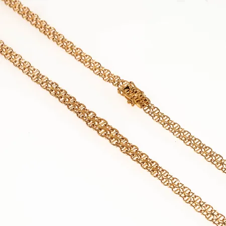 Collier X-länk med stav längd 46,5cm bredd 5,5-7mm, 18K 14,3g.