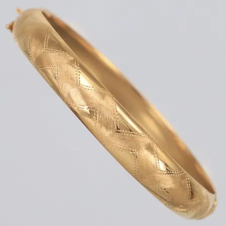 Armband stelt öppningsbart Ø ca 64mm, bredd 9mm, Italien, något vint, 18K Vikt: 14,2 g