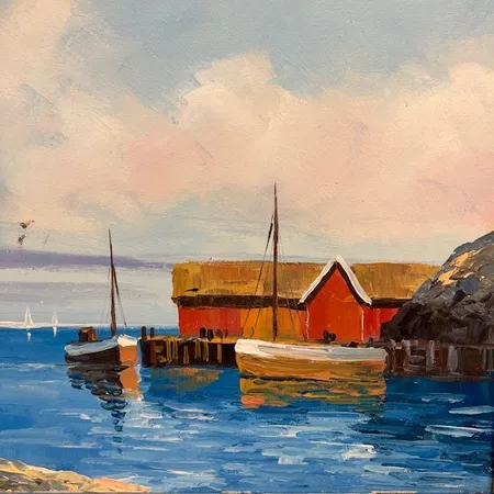 Tavla, skärgårdsö, olja på duk, 38x58cm, signerad Lennart Börje Vestberg (1934-2010), märken på ram Skickas med postpaket.