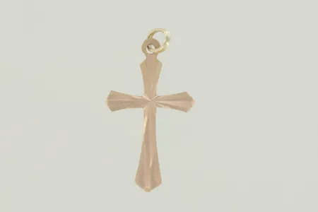 Kors längd 2,5 cm bredd 1,3 cm, 14K   Vikt: 0,3 g