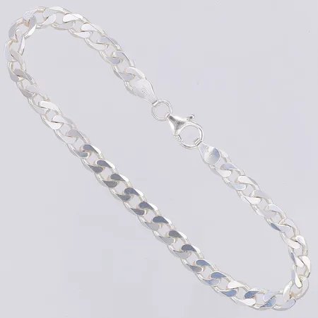 Armband Pansar längd 18,5cm bredd 5mm HB Blå Måsen, A Nita & Reimertz Fält, silver 925/1000 Vikt: 6,7 g