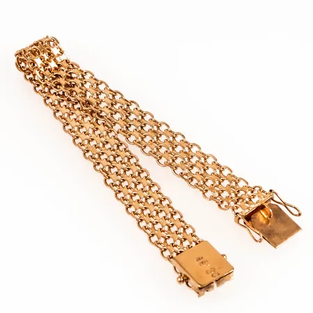 Armband X-länk längd 19cm bredd 11,2mm, små ojämnheter, 18K 19,6g.