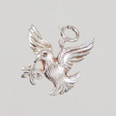 Hänge/berlock duva 20mm, sten saknas, 925/1000 silver Vikt: 1,8 g