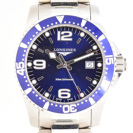 Herrur Longines Hydro Conquest Ø 41mm ref.nr. L3.740.4 nr.53016373 quartz datum stållänk längd ca 22cm medföljande instruktionsbok och box