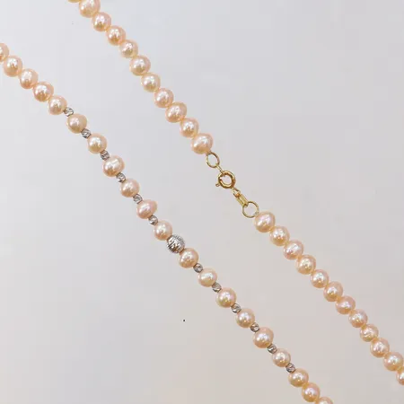 Pärlcollier 38cm, pärlor Ø5mm lås i 18K Vikt: 0 g