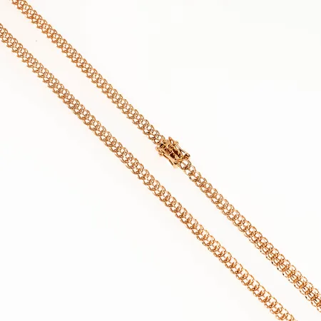 Collier "stickad" länk längd 45cm bredd 3,9mm, 14K 7,6g. 