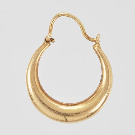 Örhänge udda creol, längd 20mm, Ø16mm, bredd 4mm, ihålig, ostämplad, 18K Vikt: 1,1 g