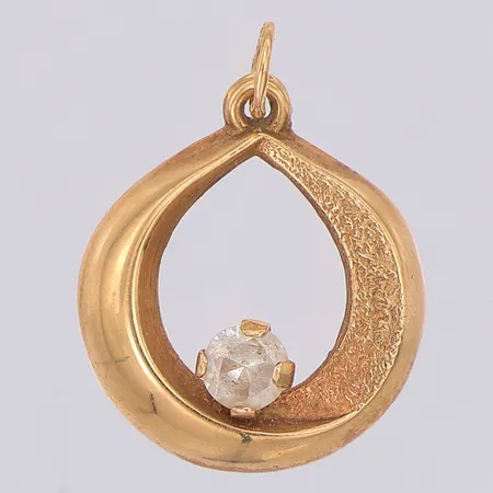 Hänge vit sten 20mm, kattfot, 18K Vikt: 0,7 g
