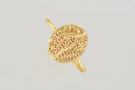 Ring justerbar, höjd 13,4 mm, ojämn skena 21K   Vikt: 1,8 g