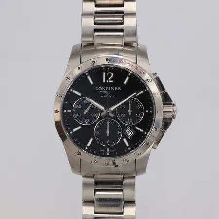 Armbandsur Longines Conquest, automatisk, L.2743.4, 41mm, serienr 39763210 cal L688.2, stål, stållänk, innermått ca 19cm, pristag, nagg, repor, inga tillbehör