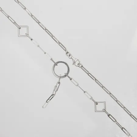 Collier längd: 42cm bredd: 3mm, längd mittdel: 5,5cm, silver 925/1000 Vikt: 9,2 g