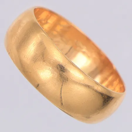 Ring slät stl:19¼, gravyr, 18K Vikt: 7,3 g