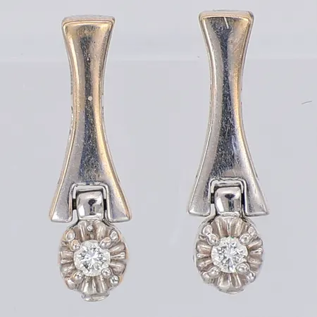 Örhängen vitguld diamanter 2 x ca 0,02ct 14mm, 18K Vikt: 2,7 g