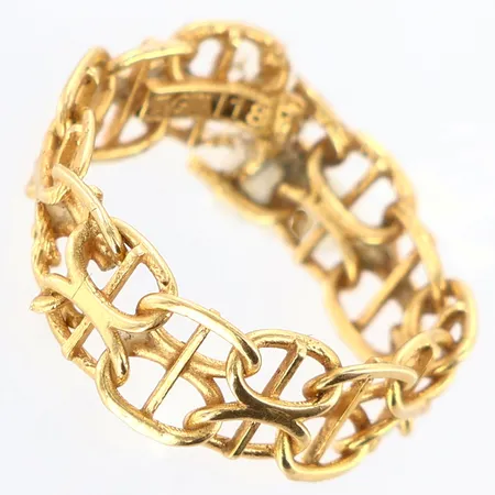 Ring X-länk defekt limmad, bredd: ca 6mm, 18K Vikt: 2 g