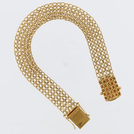 Armband X-länk längd: 18,5cm, bredd: 11mm, J & A, 18K Vikt: 15,4 g
