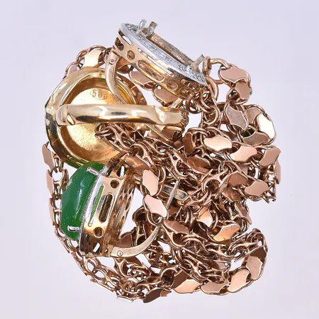 Kedja Venezia med hänge hjärta längd 42,5 cm bredd 1 mm, längd 18 mm bredd 13mm 18K. Vikt: 5 g