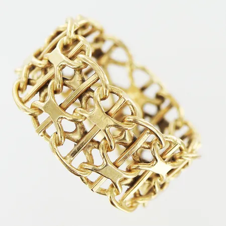 Armband Bismarck längd 18,5cm bredd 6mm 18K.  Vikt: 12,3 g