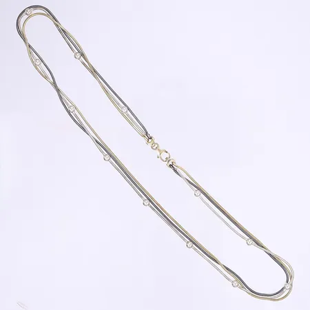 Halskedja med kulor 45,5cm bredd 4mm, trefärgad, silver 925/1000 Vikt: 17,2 g