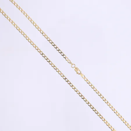 Halskedja Balestra manglad pansarlänk, längd 45cm, bredd 3mm, svenska stämplar, 18K Vikt: 8,4 g