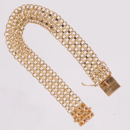 Armband x-länk längd 18 cm bredd 12,5mm 18K Vikt: 18,2 g