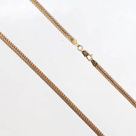 Kedja rävsvans, längd 42cm, bredd 3,7mm, 18K. Vikt: 17,2 g