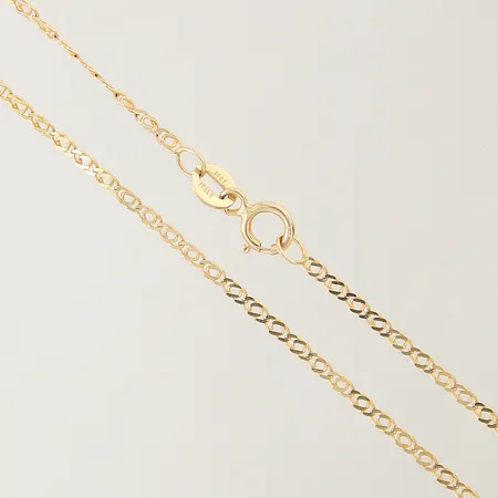 Ring stl:19¼ bredd 9,4mm trefärgad, rörlig länk, repig samt buckliga länkar 18K  Vikt: 8,7 g