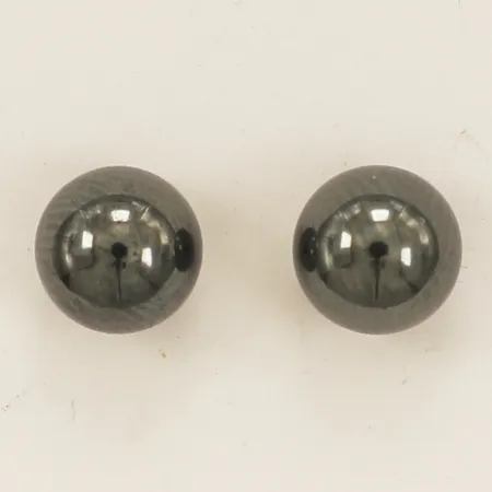 Ett par örhängen med hematit Ø6mm snurrebussar/stift i metall